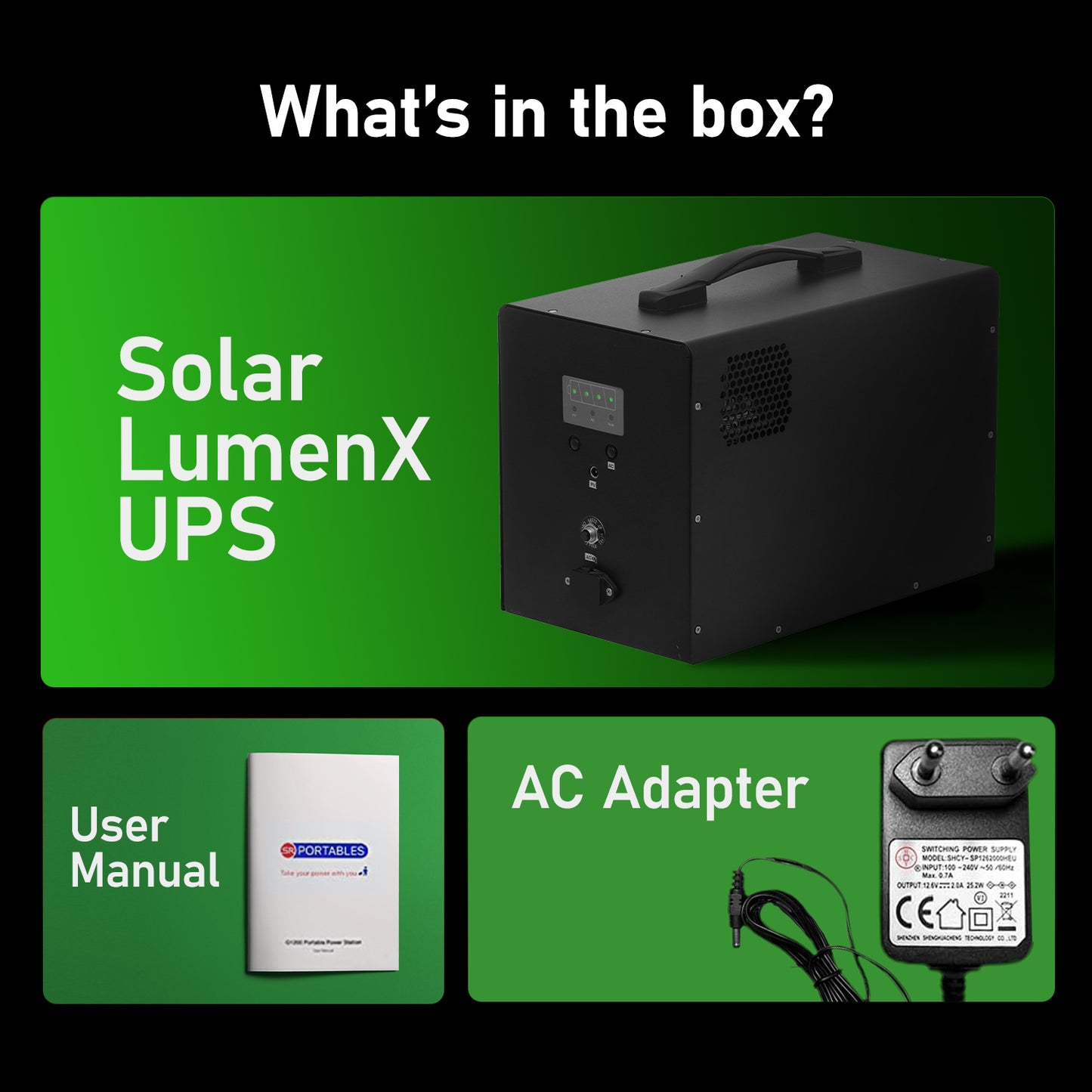 SR Portables Solar LumenX 1280Wh Portable Power Station for Emergency Light Backup for Home | 1000VA Pure Sine Wave UPS | LiFePO4 Battery | Solar Input Upto 300W (Solar Panel Sold Seperately)