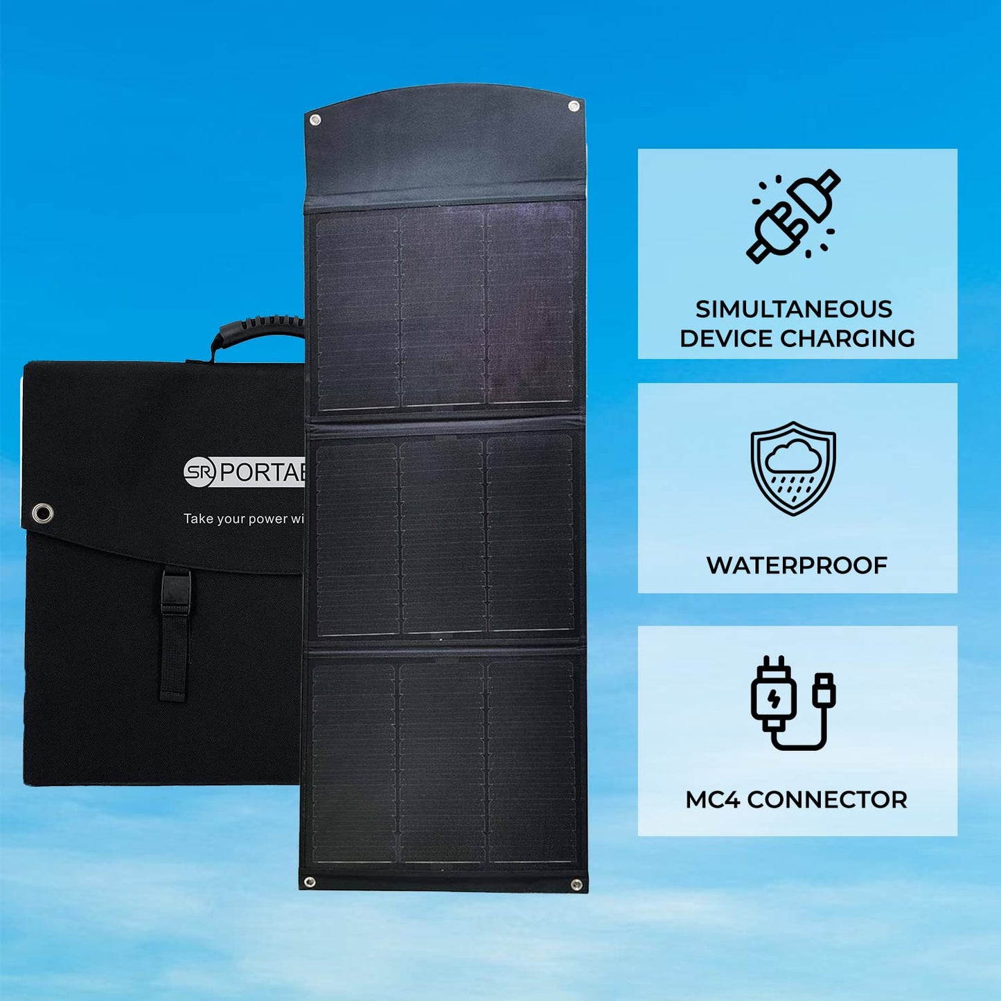 SR Portables 100W Monocrystalline Foldable Solar Panel