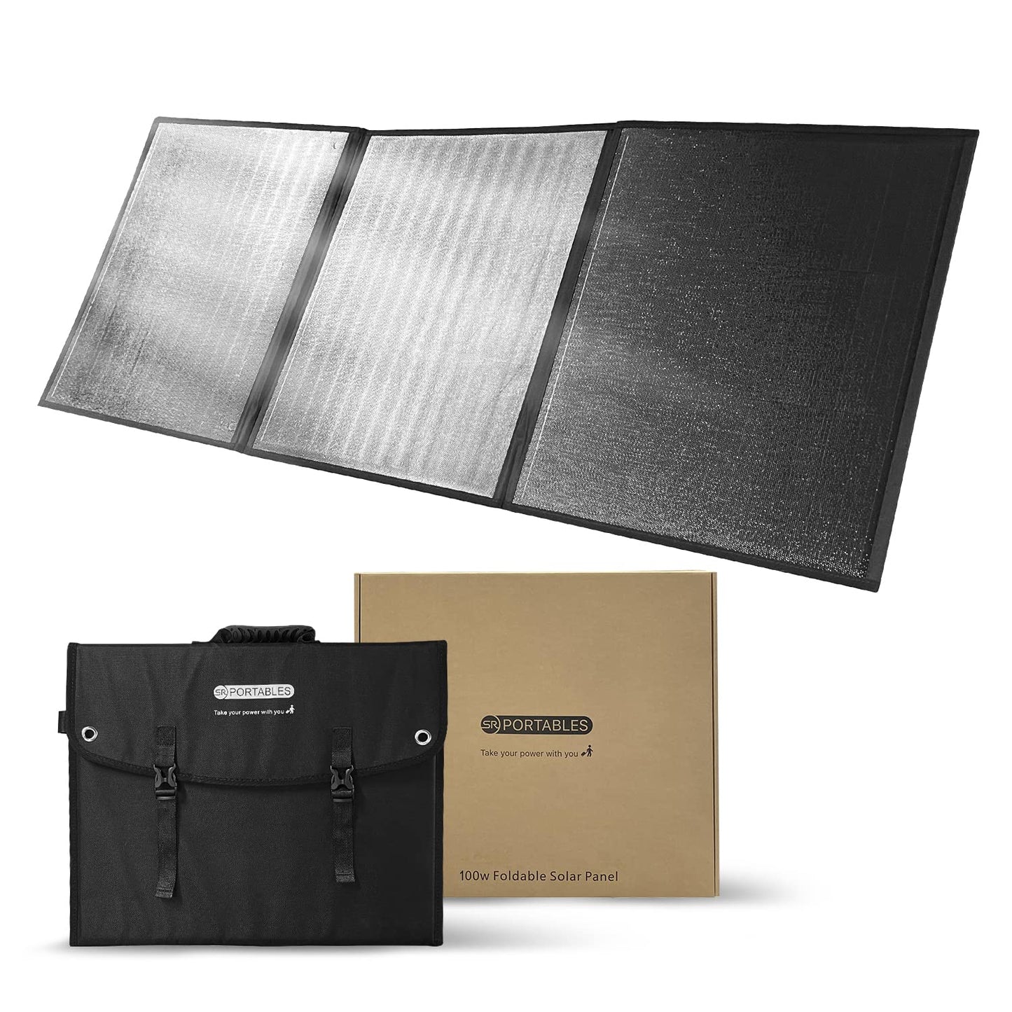 SR Portables 100W Monocrystalline Foldable Solar Panel