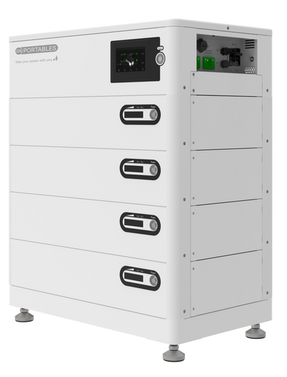 SR Portables Hyperion Solar Inverter System | 426Ah Power Battery| 5/10/15T Options | 5.12kWh Stackable Battery (Up to 8 Units) | 150% Surge Capacity | 5kW Solar Input | 6000+ Cycle Life (White)