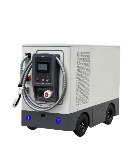 SR Portables Mobile Energy Storage Charging Robot, 65-100 kWh LiFePO₄ Battery, 60-90 kW Output, Wide Voltage 200–1000V, Large 7” Touch Display, GBT / CCS1 / CCS2/ CHAdeMO, Plug & Charge, Remote Control